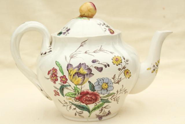 photo of Copeland Spode Gainsborough vintage china tea set, teapot, cream & sugar #7