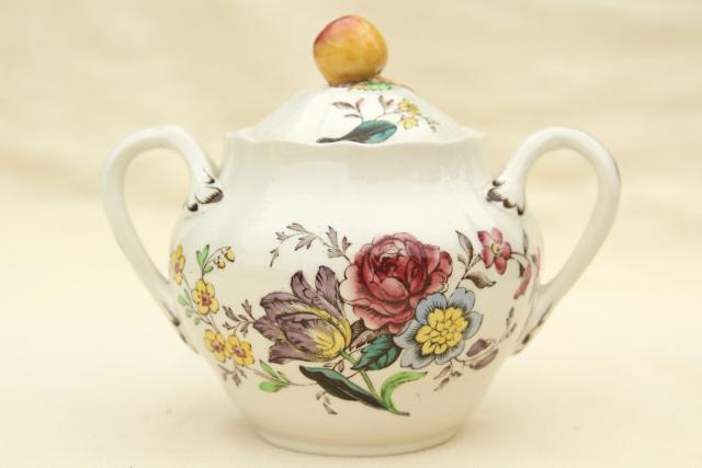 photo of Copeland Spode Gainsborough vintage china tea set, teapot, cream & sugar #9