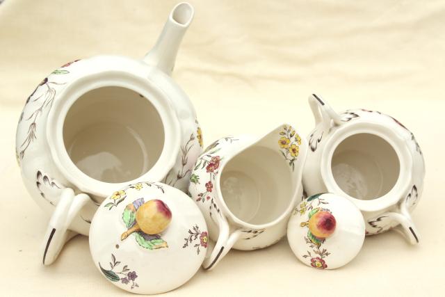 photo of Copeland Spode Gainsborough vintage china tea set, teapot, cream & sugar #11