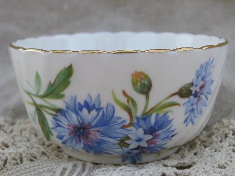 photo of Cornflower pattern vintage mini cream and sugar set, Adderley - England #2