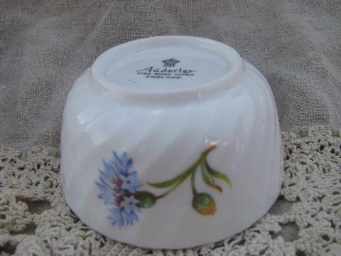 photo of Cornflower pattern vintage mini cream and sugar set, Adderley - England #3