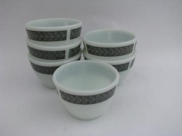 catalog photo of Corning glass vintage ramekins or custard cups, Grecian Gray