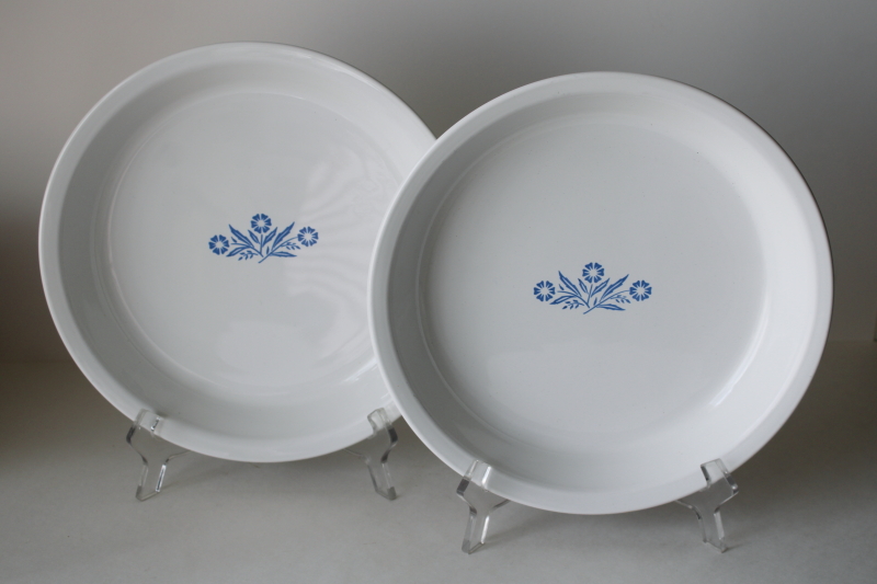 photo of Corningware blue cornflower pattern pie pans, vintage pie plates in excellent condition  #1