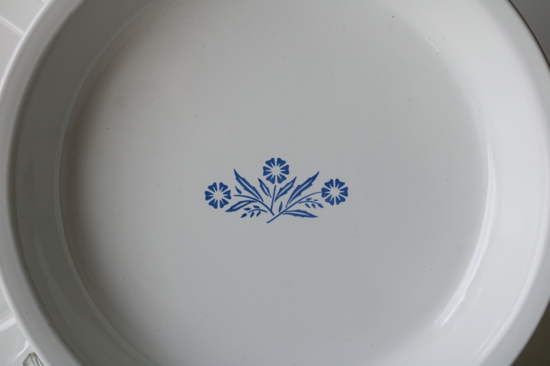 photo of Corningware blue cornflower pattern pie pans, vintage pie plates in excellent condition  #2