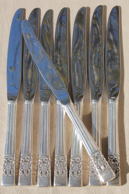 photo of Coronation vintage Oneida Community silver plate flatware set in wood chest silverware box #14