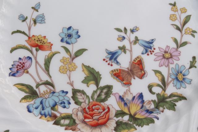 photo of Cottage Garden English Aynsley bone china, butterflies & flowers vintage dishes set for 4 #9