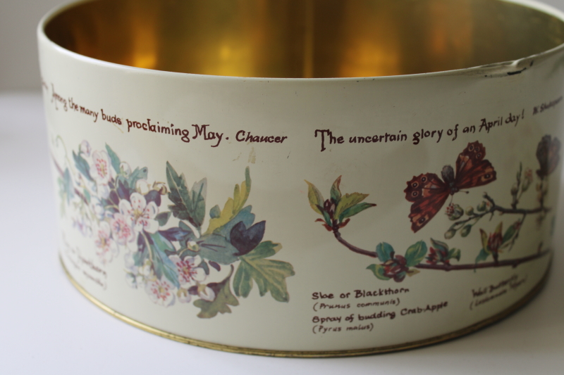 photo of Country Diary of an Edwardian Lady nature art print tin, large round cake box vintage  #4