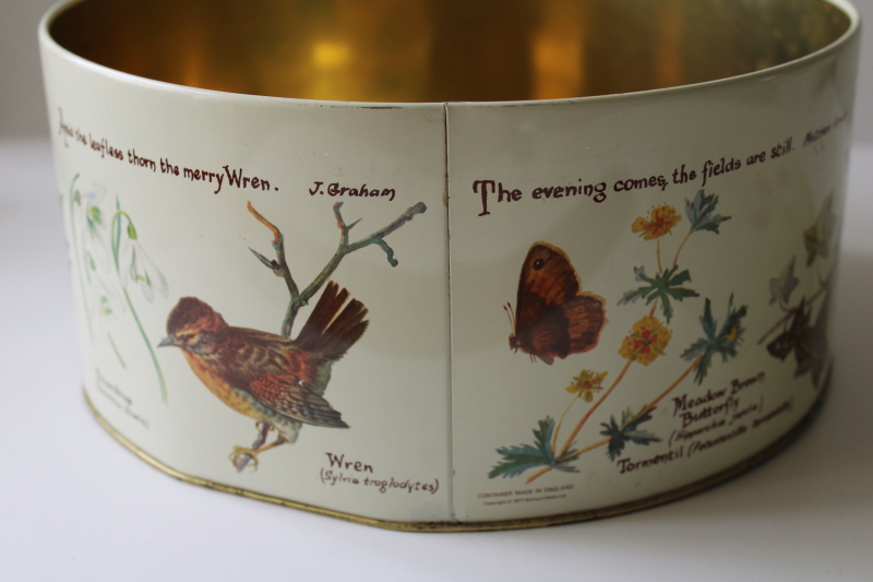 photo of Country Diary of an Edwardian Lady nature art print tin, large round cake box vintage  #6