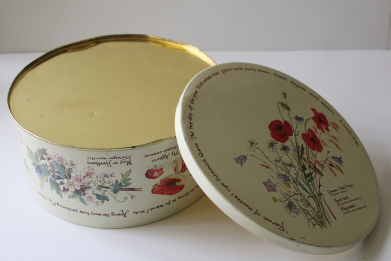 photo of Country Diary of an Edwardian Lady nature art print tin, large round cake box vintage  #7