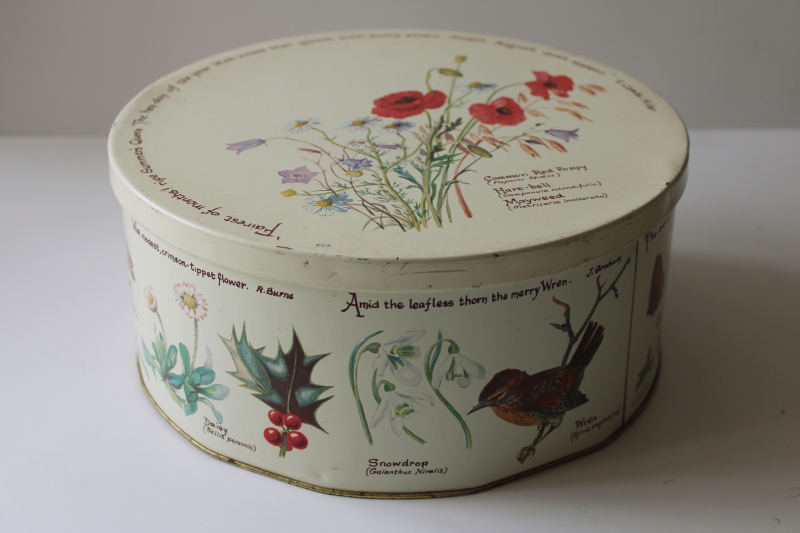photo of Country Diary of an Edwardian Lady nature art print tin, large round cake box vintage  #8