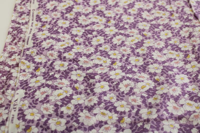 photo of Cranston Print Works VIP fabric vintage reproduction lavender flowered quilting cotton  #1