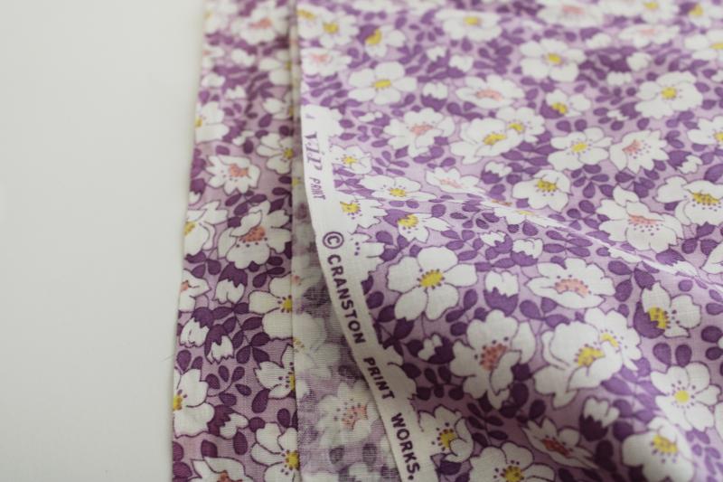 photo of Cranston Print Works VIP fabric vintage reproduction lavender flowered quilting cotton  #3