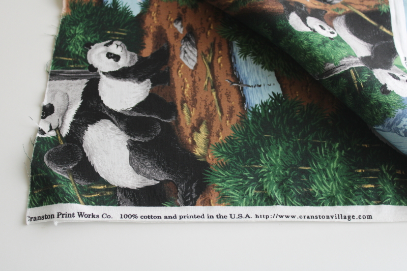 photo of Cranston print cotton fabric, giant panda wild pandas in bamboo forest  #2