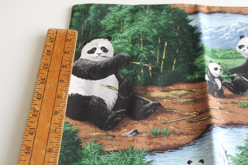 photo of Cranston print cotton fabric, giant panda wild pandas in bamboo forest  #3