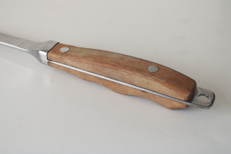 photo of Crate & Barrel large heavy stainless spatula, grill or kitchen utensil w/ wood handle  #2