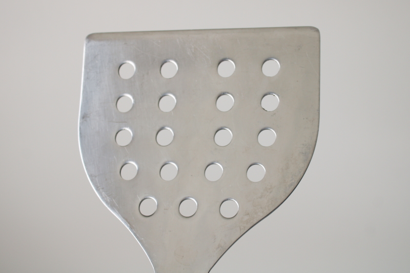 photo of Crate & Barrel large heavy stainless spatula, grill or kitchen utensil w/ wood handle  #4