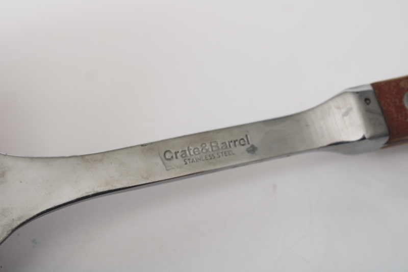 photo of Crate & Barrel large heavy stainless spatula, grill or kitchen utensil w/ wood handle  #7