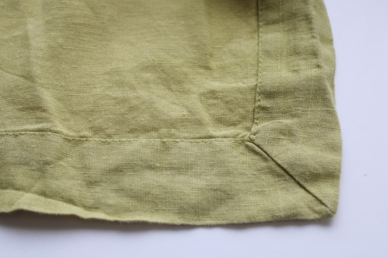 photo of Crate and Barrel pear green 100% linen napkins, vintage cloth napkins set of 6  #2