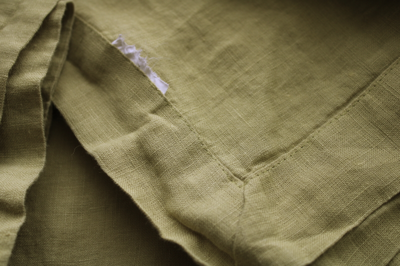 photo of Crate and Barrel pear green 100% linen napkins, vintage cloth napkins set of 6  #6