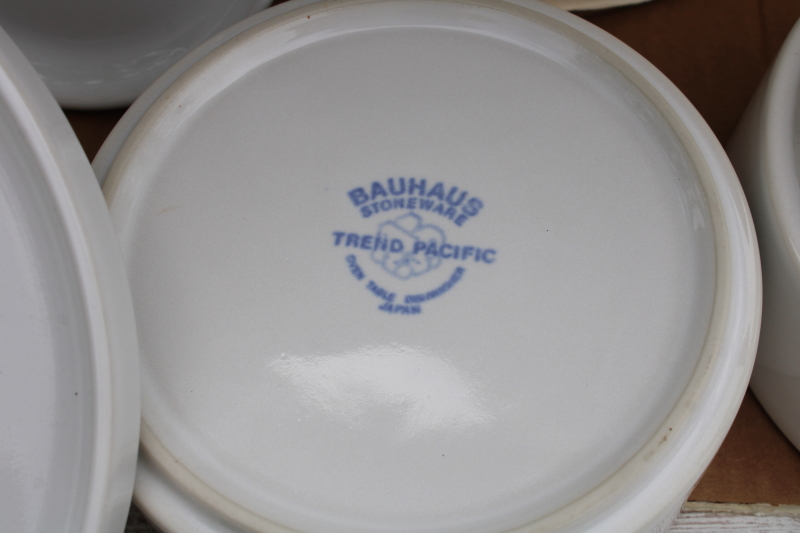 photo of Crate & Barrel vintage Trend Pacific Japan all white dinnerware, Bauhaus minimalist mod stackable dishes  #10
