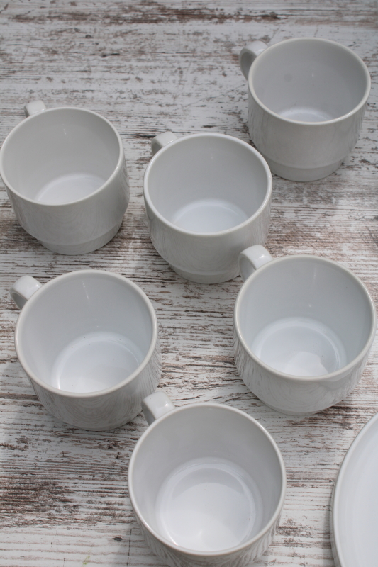 photo of Crate & Barrel vintage Trend Pacific Japan all white dinnerware, Bauhaus minimalist mod stackable dishes  #11