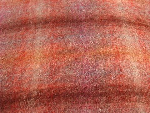 photo of Creagaran - Scotland blanket, vintage red / orange plaid mohair wool throw #2