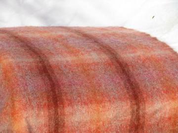 catalog photo of Creagaran - Scotland blanket, vintage red / orange plaid mohair wool throw