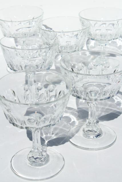 photo of Cris d'Arques Arcoroc France Petale crystal clear glass coupe champagne glasses #1