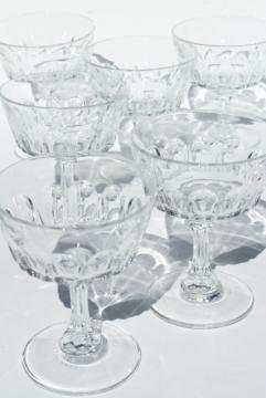 catalog photo of Cris d'Arques Arcoroc France Petale crystal clear glass coupe champagne glasses