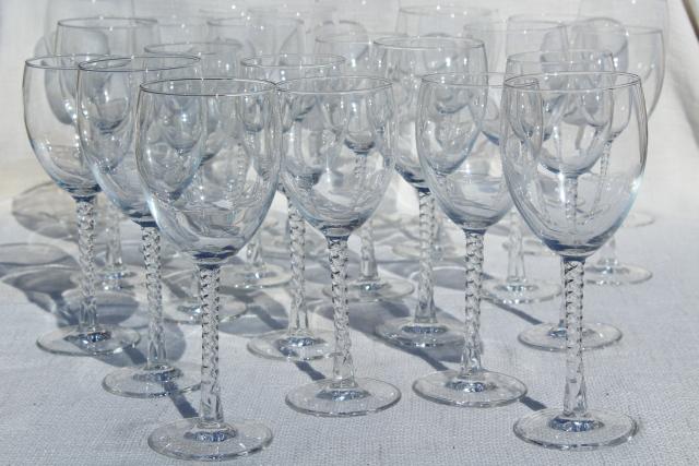 photo of Cristal d/Arques Sophia twist stem goblets, crystal clear French glass water & wine glasses #1