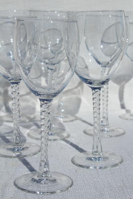 photo of Cristal d/Arques Sophia twist stem goblets, crystal clear French glass water & wine glasses #3