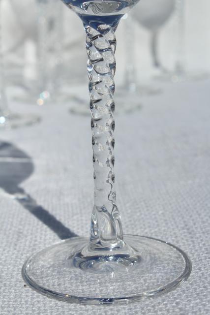 photo of Cristal d/Arques Sophia twist stem goblets, crystal clear French glass water & wine glasses #5