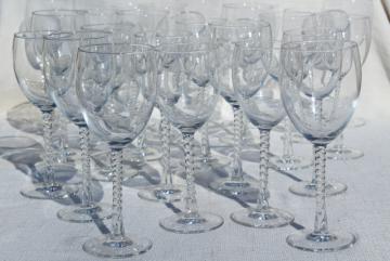 catalog photo of Cristal d/Arques Sophia twist stem goblets, crystal clear French glass water & wine glasses