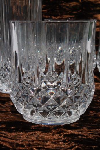 photo of Cristal d'arques Longchamp french crystal tumblers, high ball & low ball glasses #2