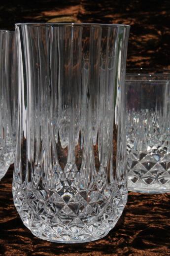 photo of Cristal d'arques Longchamp french crystal tumblers, high ball & low ball glasses #3