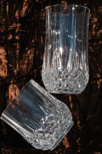 photo of Cristal d'arques Longchamp french crystal tumblers, high ball & low ball glasses #6