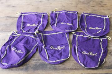 catalog photo of Crown Royal bag lot of six CrownRoyal bags 1 liter size about 9 inches long