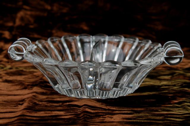 photo of Crystolite two part relish dish, crystal clear glass divided condiment bowl w/ Heisey mark #3