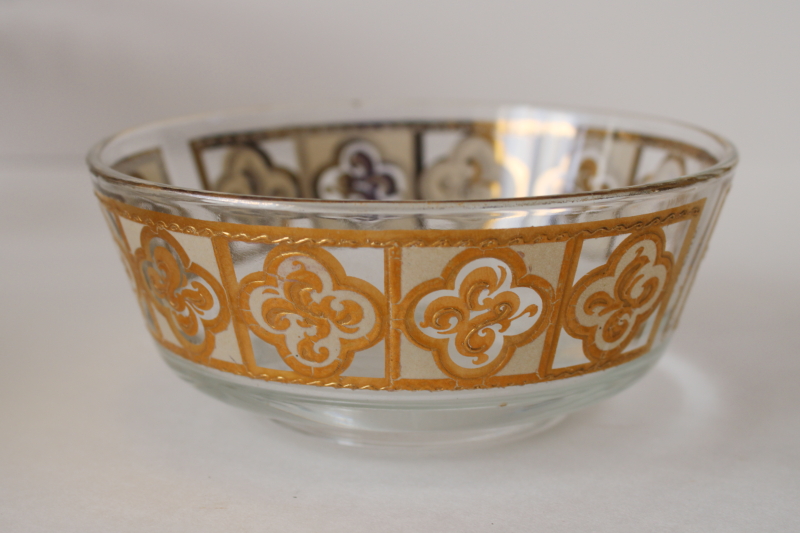 photo of Culver glass gold tiles pattern bowl, dip or relish dish mid century modern vintage  #1