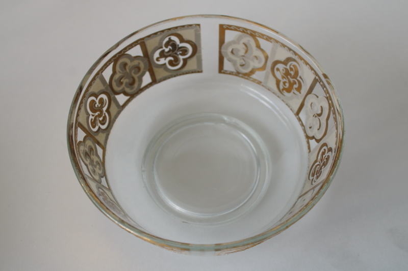 photo of Culver glass gold tiles pattern bowl, dip or relish dish mid century modern vintage  #3