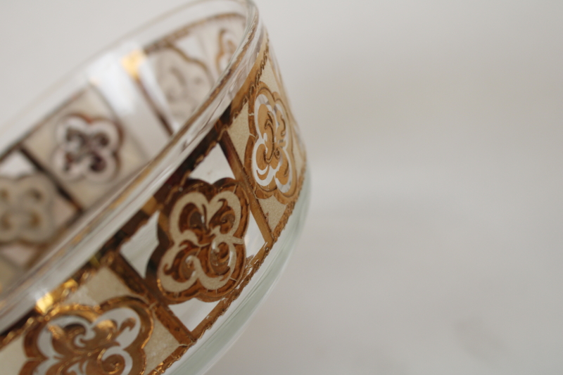 photo of Culver glass gold tiles pattern bowl, dip or relish dish mid century modern vintage  #4