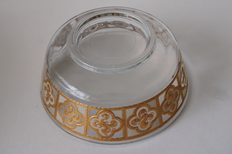 photo of Culver glass gold tiles pattern bowl, dip or relish dish mid century modern vintage  #5
