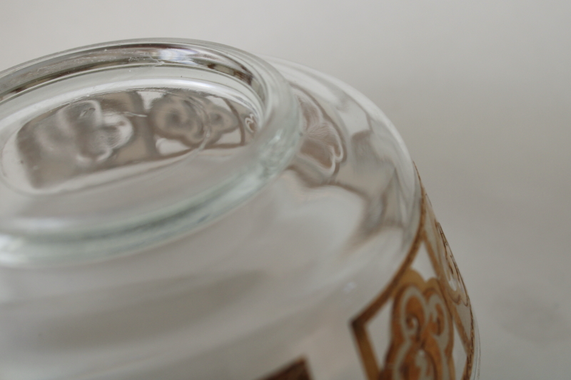 photo of Culver glass gold tiles pattern bowl, dip or relish dish mid century modern vintage  #6