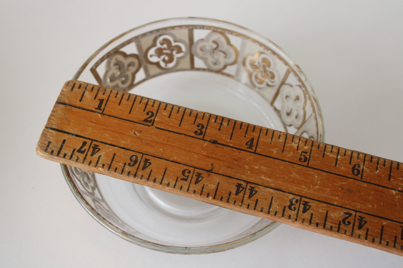 photo of Culver glass gold tiles pattern bowl, dip or relish dish mid century modern vintage  #7