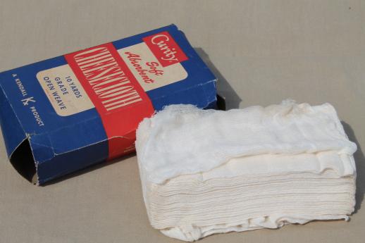 photo of Curity box vintage cotton gauze / cheesecloth fabric, for Halloween or primitive decorations #6