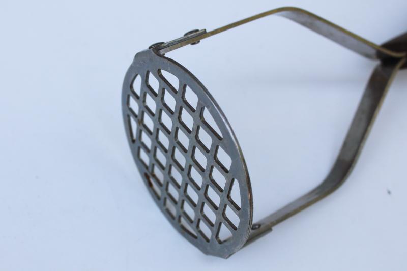 photo of Cutco No 14 potato masher, stainless steel w/ grip handle, vintage kitchen utensil #4