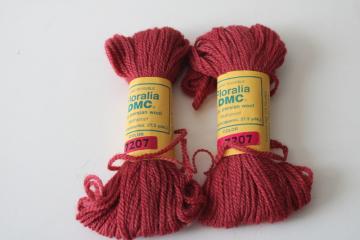 catalog photo of DMC Floralia persian wool yarn matching dye lot rhubarb 7207 embroidery needlepoint tapestry wool 