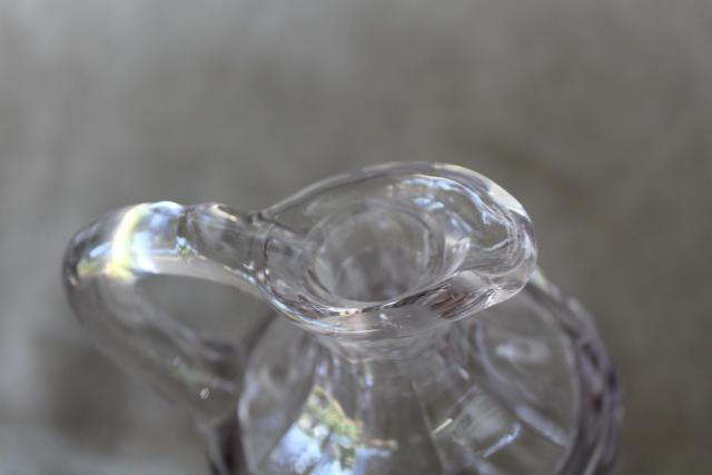 photo of Dakota pattern EAPG antique glass cruet bottle, ivy berry etched leaf 1880s vintage #4