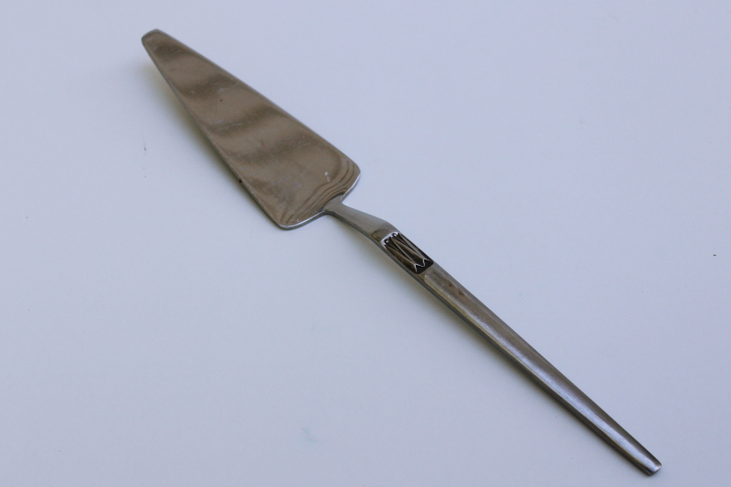 photo of Danish modern style cheese server for buffet, cheese tray or charcuterie board, mod vintage stainless #1