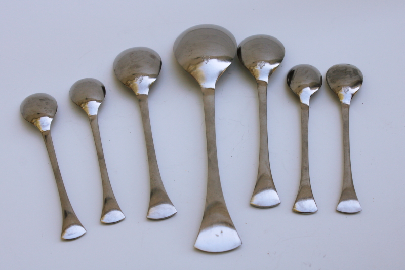 photo of Dansk France vintage stainless flatware, assorted spoons Thistle pattern art deco modern minimalist #2